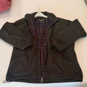 Vintage Barbour Olive Jacket with Plaid Interior